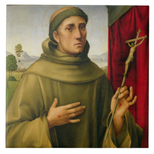 Azulejo De Cerâmica St Francis de Assissi, c.1490 (tempera no painel)