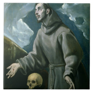 Azulejo De Cerâmica St Francis que recebe os Stigmata (óleo em canvas