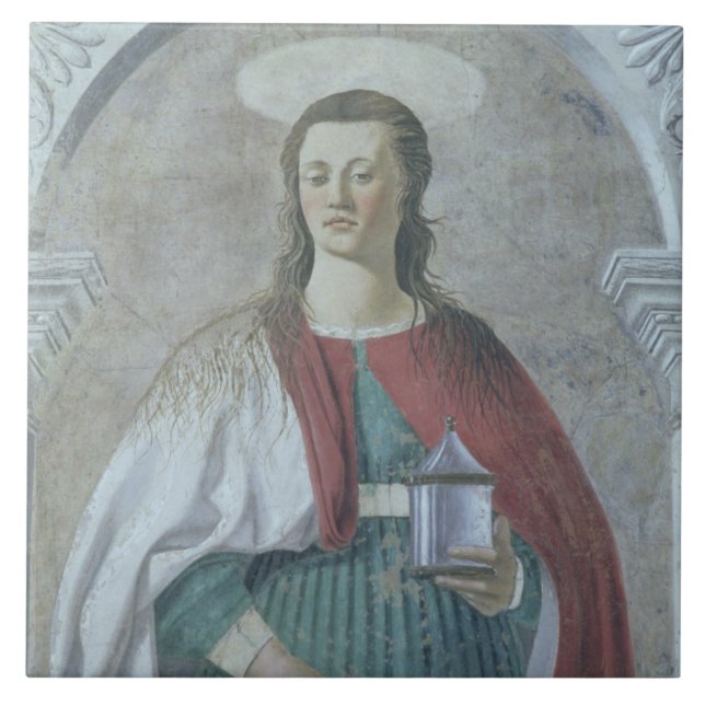Azulejo De Cerâmica St Mary Magdalene, 1466 (fresco) (detalhe) (veja (Frente)