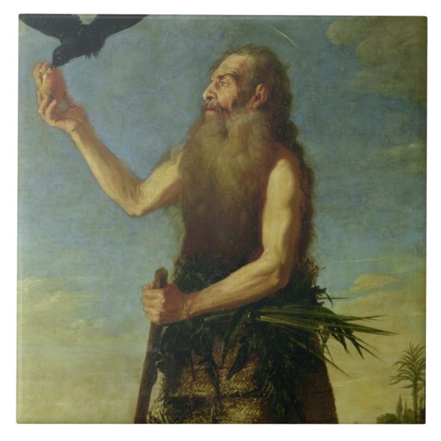 Azulejo De Cerâmica St. Onuphrius (óleo em canvas) (Frente)