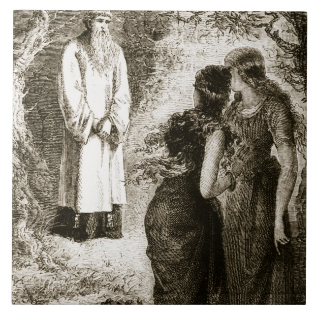 Azulejo De Cerâmica St Patrick encontrou-se por virgens na madeira de (Frente)