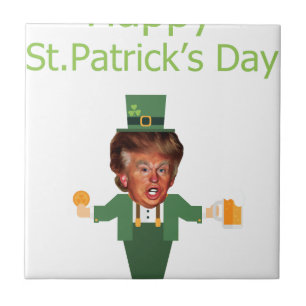 Azulejo De Cerâmica st patrics trump leprechaun