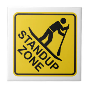 Azulejo De Cerâmica Standup Paddleboard Zone Road Sign