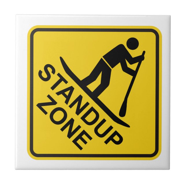 Azulejo De Cerâmica Standup Paddleboard Zone Road Sign (Frente)