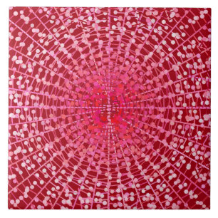 Azulejo De Cerâmica Starburst abstrato moderno, Borgonha e rosa