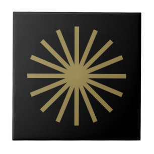 Azulejo De Cerâmica Starburst Black e Dourado