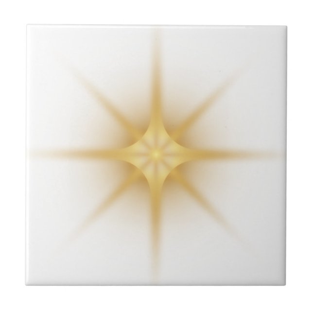 Azulejo De Cerâmica Starburst Dourado do Solteiro moderno (Frente)