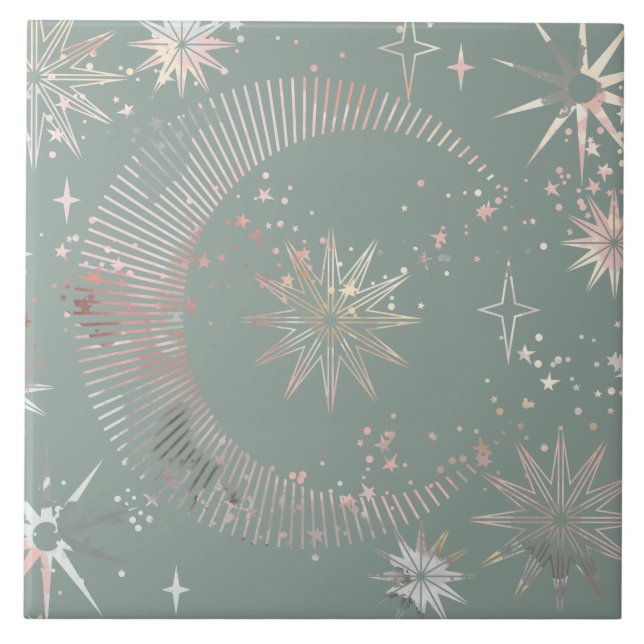 Azulejo De Cerâmica Starburst Verde (Frente)