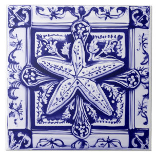 Azulejo De Cerâmica Starfish Blue e White Sea Star Ocean Beach House
