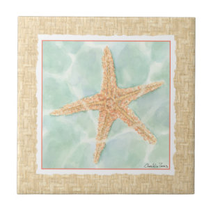 Azulejo De Cerâmica Starfish náutico na água