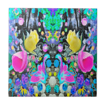 Stargazer Lily, Rosa e Colagem de Hibiscus Rosa