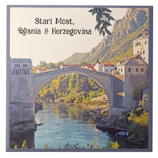 AZULEJO DE CERÂMICA  STARI MAIS BRIDGE, BÓSNIA E HERZEGOVINA (Frente)