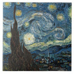 Azulejo De Cerâmica Starry Night por Vincent van Gogh<br><div class="desc">Starry Night por Vincent van Gogh</div>