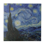 Azulejo De Cerâmica Starry Night - Van Gogh<br><div class="desc">Van Gogh - azulejo de cerâmica Starry Night</div>