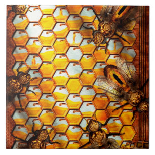 Azulejo De Cerâmica Steampunk - Apiário - A colmeia