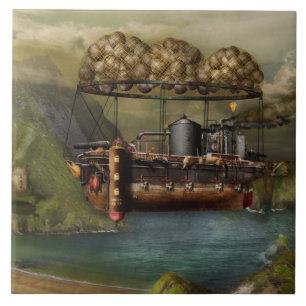 Azulejo De Cerâmica Steampunk - Dirigível - A Arca de Noé original