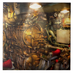 Azulejo De Cerâmica Steampunk - Naval - O quarto de torpedo