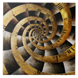 Azulejo De Cerâmica Steampunk - pulso de disparo - o fluxo do tempo