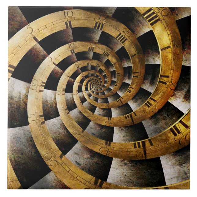 Azulejo De Cerâmica Steampunk - pulso de disparo - o fluxo do tempo (Frente)