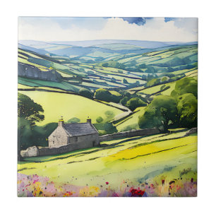 Azulejo De Cerâmica "Stonedale" Wide Landscape Yorkshire Dales Cena