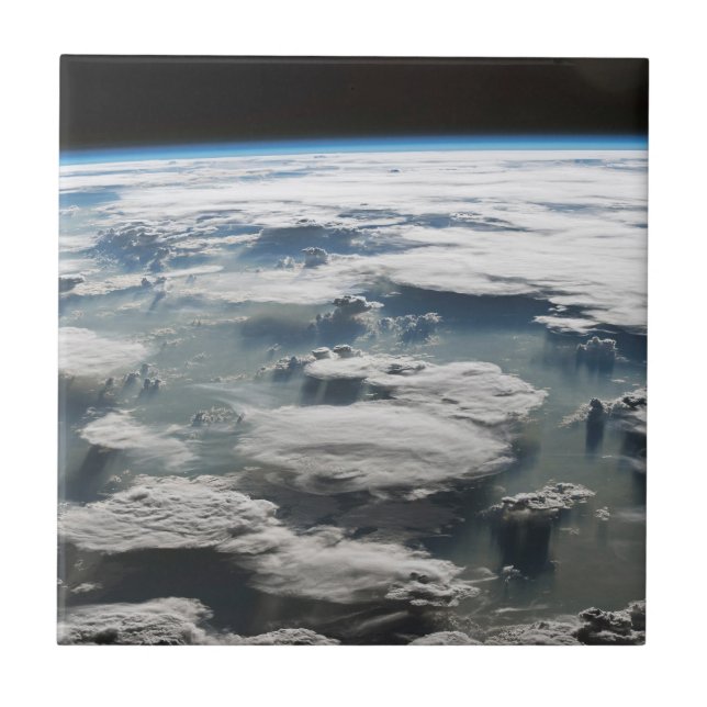 Azulejo De Cerâmica Stormy Sky Acima Da Amazônia (Frente)