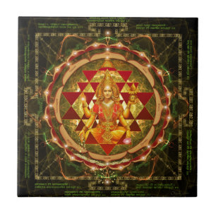 Azulejo De Cerâmica Stotram em Devi Lakshmi - Shri Yantra- Mahalakshmi