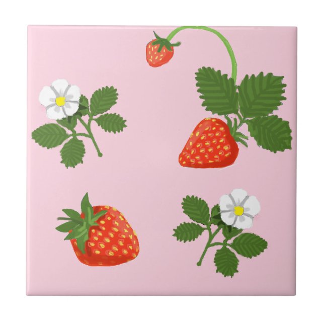 Azulejo De Cerâmica Strawberries (Frente)