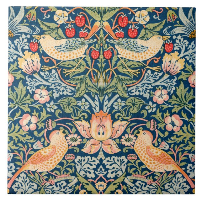 Azulejo De Cerâmica Strawberry Thief, Famous Painting (Frente)