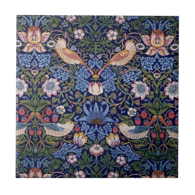 Azulejo De Cerâmica Strawberry Thief - William Morris Art (Frente)