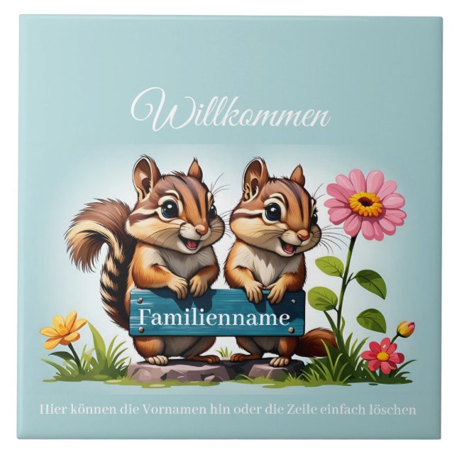 Azulejo De Cerâmica Streifenhörnchen informieren (Frente)