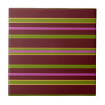 Azulejo De Cerâmica Striped<br><div class="desc">Este azulejo tem faixas de marrom,  verde e laranja... . COMPRE AGORA! Misture o azulejo com uma cor sólida correspondente ou coloque um azulejo na vertical e outro azulejo na horizontal para uma nova aparência moderna... Compre um dos meus azulejos de mistura listrada e combinar com a terra hoje</div>