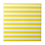 Azulejo De Cerâmica Stripes Amarelas Horizontais<br><div class="desc">Certifique-se de fazer check-out de todas as opções para personalizar sua seleção!

Por exemplo,  o branco no design pode ser mudado para uma cor diferente!

Obrigados para procurar!</div>
