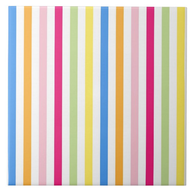 Azulejo De Cerâmica Stripes Coloridas (Frente)