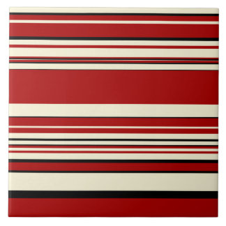 Azulejo De Cerâmica Stripes Complexas - Vermelho e Creme