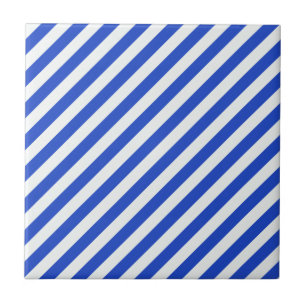 Azulejo De Cerâmica Stripes de combinação azul real de Shirley Taylo