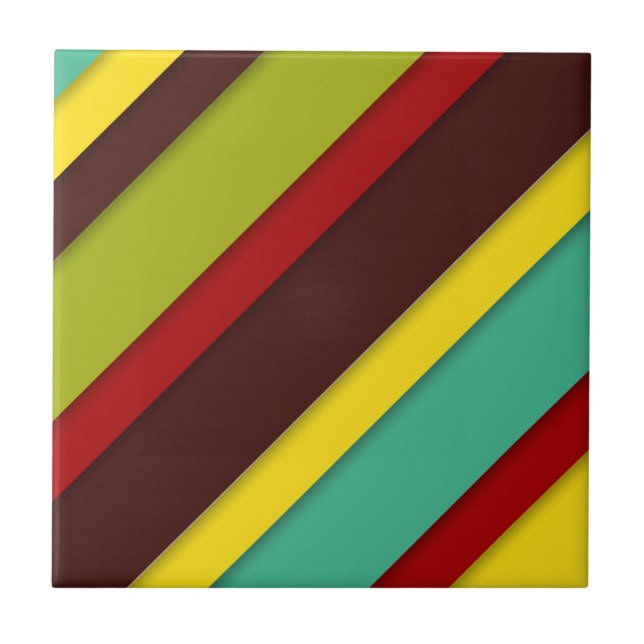 Azulejo De Cerâmica Stripes Diagonais Multicolorido (Frente)