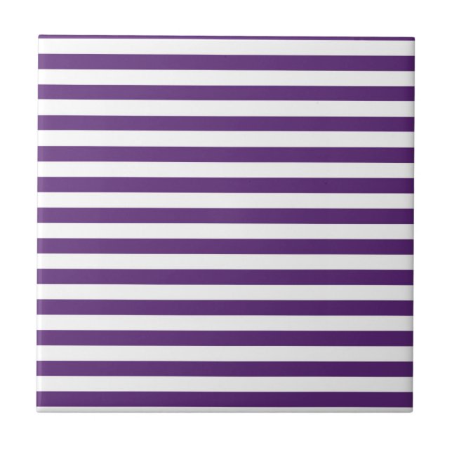 Azulejo De Cerâmica Stripes roxas e brancas (Frente)