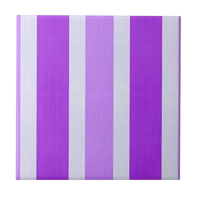Azulejo De Cerâmica Stripes roxas e brancas (Frente)
