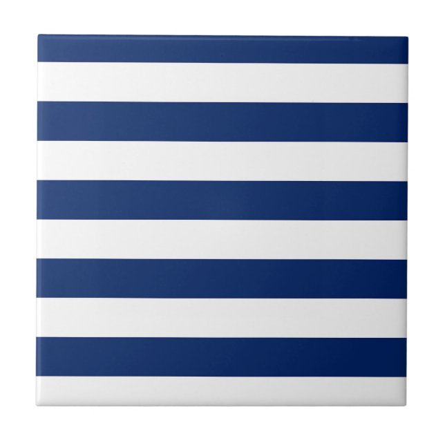 Azulejo De Cerâmica Strips Real Azul e Brancos (Frente)