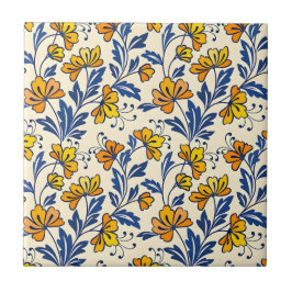 Azulejo De Cerâmica Stunning Seamless Pattern of Flowers and Leaves