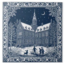 Azulejo De Cerâmica style Delft hiver/Noël 4