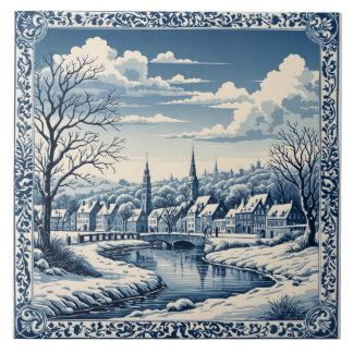 Azulejo De Cerâmica style Delft hiver/Noël 8