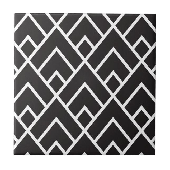Azulejo De Cerâmica Stylish Geometric Diamond Grid Pattern (Frente)