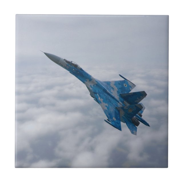 Azulejo De Cerâmica SU-27 Flandres Acima Das Nuvens (Frente)
