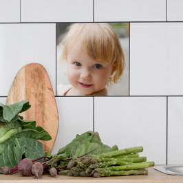Azulejo De Cerâmica Sua Foto | Imagem da Família de Crianças Adoráveis