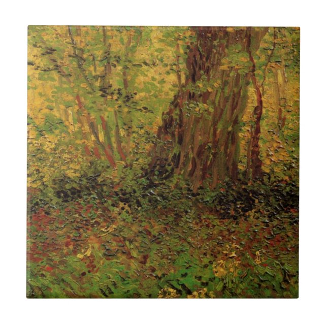 Azulejo De Cerâmica Sub-bosque de Vincent van Gogh (Frente)