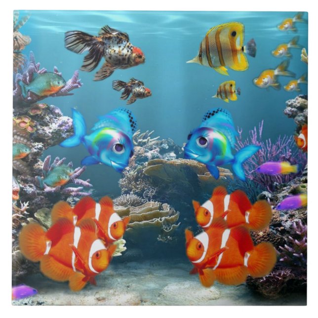 Azulejo De Cerâmica Subaquático (Frente)