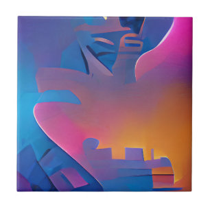 Azulejo De Cerâmica Subindo a torre de sonho abstrato arte digital