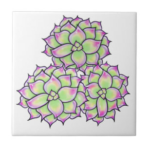 Azulejo De Cerâmica Succulent Bloom