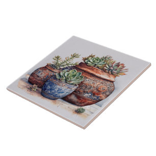 Azulejo De Cerâmica Sudoeste do Cactus e Sucultos